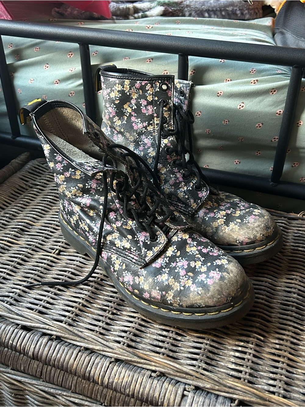 Floral Dr Martens Lace-Up Women's Boots